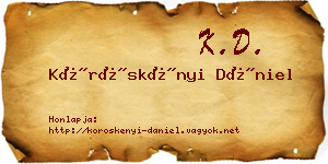 Köröskényi Dániel névjegykártya
