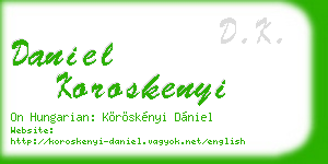 daniel koroskenyi business card