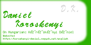 daniel koroskenyi business card